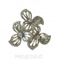 Брошь цветок со стразами BR- 731 Стимул 02 - Серебро