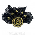 Брошь Цветок LJ0531 SLV 1 - Чёрный