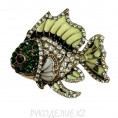 Брошь Рыбка 35*33мм 37 - Зеленый