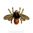 Брошь Насекомые 2 - Жук, коричневый 30*20мм