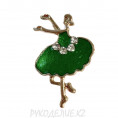 Брошь Балерина 20*35мм 37 - Зеленый