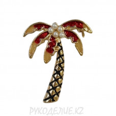 Брошь со стразами пальма