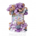Пряжа Puffy Color Alize 6522 - Сиренево-бело-серо-бежевый