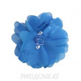 Цветок пришивной шифон d-65мм 29 - Тёмно-голубой