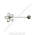 Булавка декоративная цветок со стразами 80*30мм МТ-1739 3 - Оксид