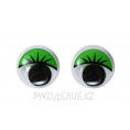 Глазки с ресничками на клеевой основе 10мм 2 - Зеленый
