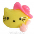Клеевая фигурка котенок в шляпе 24 - Жёлтый