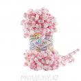 Пряжа Puffy Color Alize 6494 - Попкорн розово-белый