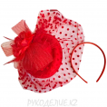 Заколка Шляпка с ободком d-150мм 15 - Красный