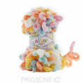 Пряжа Puffy Color Alize 6521 - Желто-розово-бирюзово-оранжевый