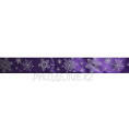 Лента новогодняя атласная Снежинки 2,5см, 4см 40мм - 174 - Фиолетовый