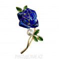 Брошь флора 2 - Роза синяя