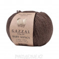 Пряжа Baby Alpaca Gazzal 46002 - Коричневый