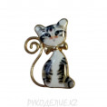 Брошь Котик 20*30мм 4 - Серый, золото