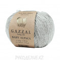 Пряжа Baby Alpaca Gazzal 46016 - Светло-серый