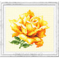 Набор для вышивания крестом Желтая роза 11*11см Чудесная игла Цветной