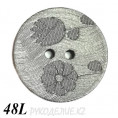 Пуговица деревянная CB E-45 48L, D - Серый
