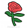 Термоаппликация Ветка розы 1 - 4,5х6,5см - Красно-зелёный