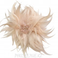 Цветок-брошь Перья d-160мм 96 - Пудра