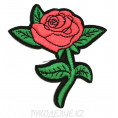 Термоаппликация Ветка розы 1 - 7,5х7,5см - Красный
