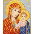 Набор для вышивания крестом и бисером Образ Казанской Пресвятой Богородицы 11*14см Искусница Цветной