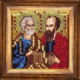 Набор для вышивания бисером Икона Святые Апостолы Петр и Павел 6,5*6,5см Вышивальная мозаика Цветной