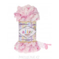 Пряжа Puffy Color Alize 5863 - Розово-белый