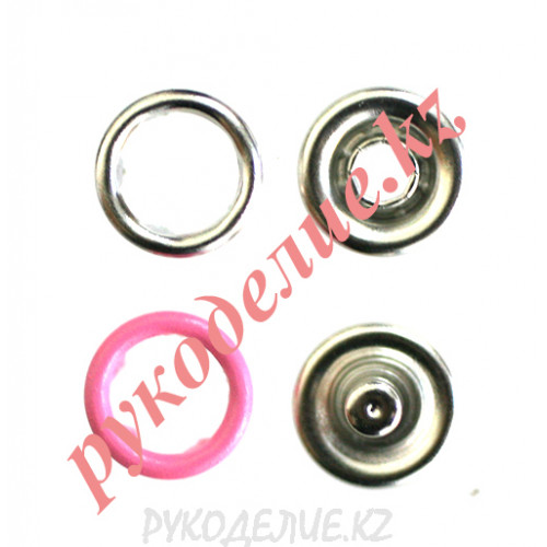 Кнопка установочная рубашечная металлическая (d-9мм, Розовый)