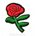 Термоаппликация Ветка розы 2 - 3,5х4,5см - Красно-зелёный