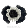 Брошь Роза LJ0533 SLV 1 - Чёрно-белый